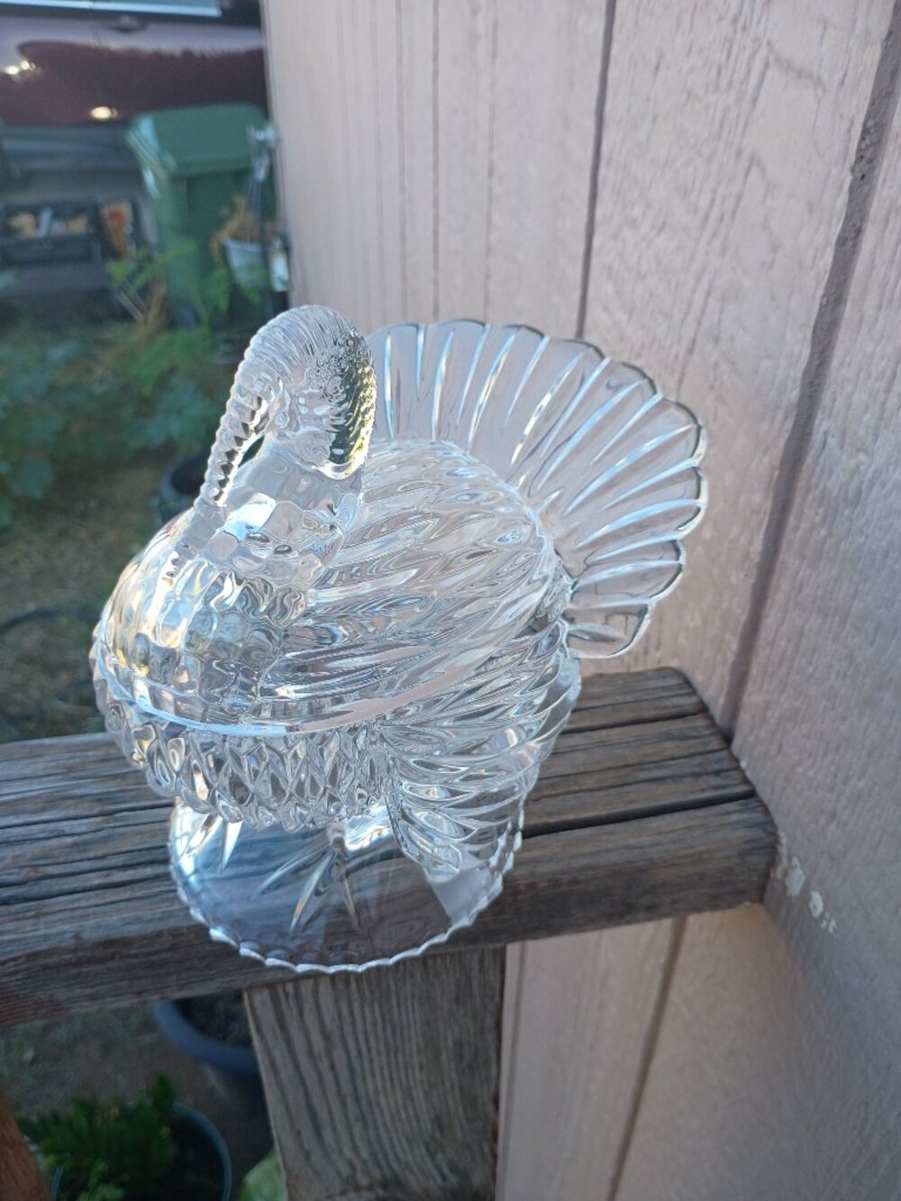 Vintage L.E. Smith Clear Glass Turkey Covered Candy Dish – Thanksgiving